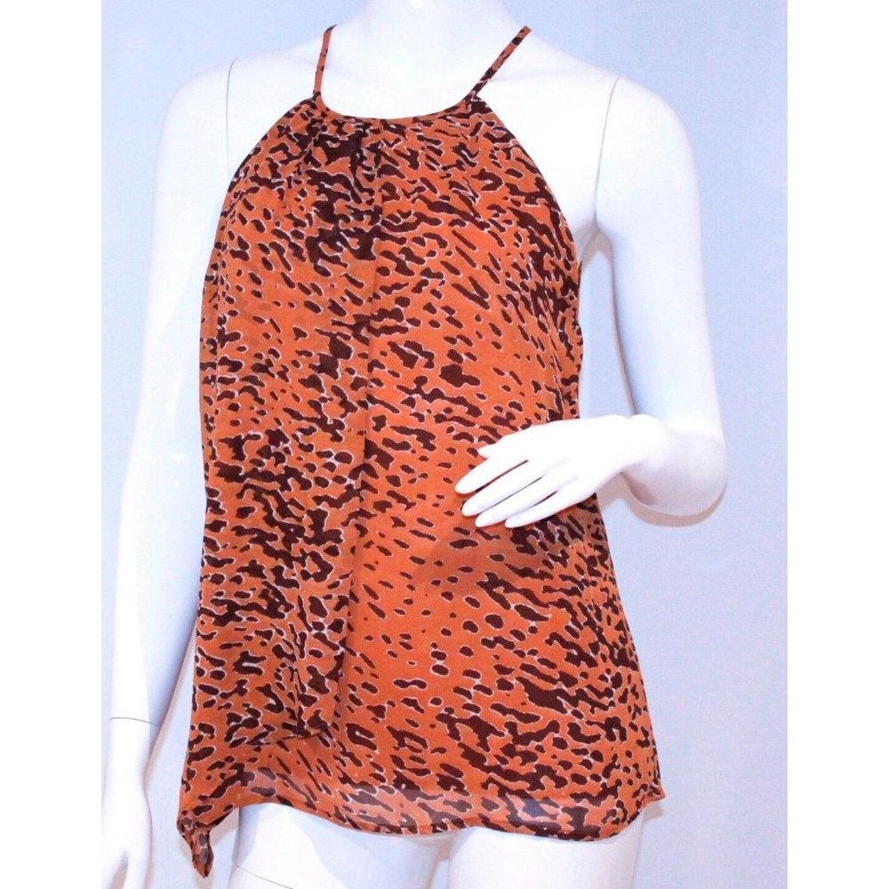 W118 by Walter Baker LEOPARD TOP Sleeveless GABBY Shirt ABSTRACT Camel M